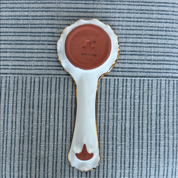 Mackenzie -Childs Ceramic Rosy Check Spoon Rest - Picture 2 of 7